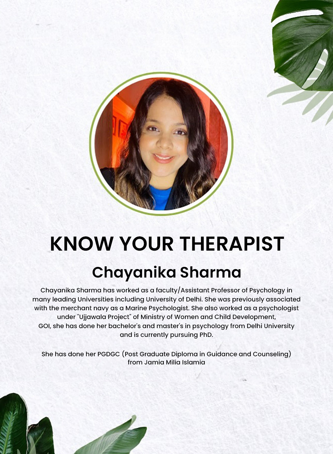 Personalized 45 minutes Demo Counseling Session | Experience Therapy with Chayanika