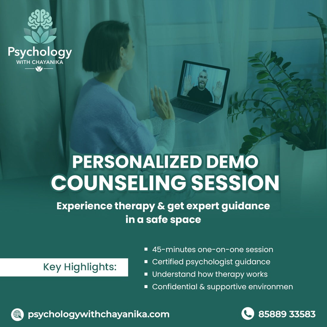 Personalized 45 minutes Demo Counseling Session | Experience Therapy with Chayanika